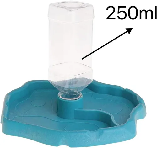 Vista 3 de Bebedero de tortugas Cuenco de agua para reptiles 2 en 1, dispensador automático de agua para reptiles, plato de agua de tortuga, alimentador