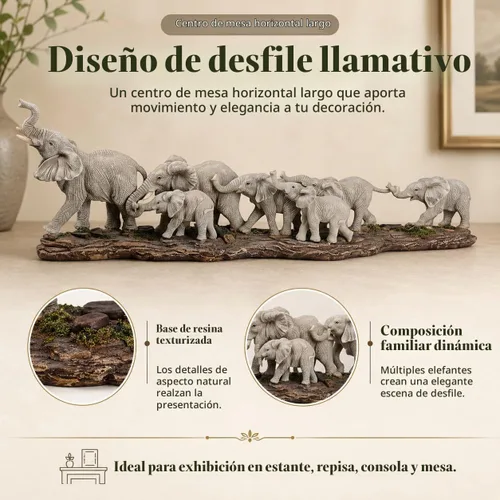 Vista 7 de Comfy Hour - Estatua decorativa de elefante africano extra grande de 15.55 pulgadas, escultura realista de resina de vida silvestre de safari