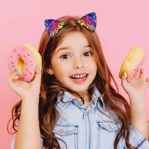 Vista 4 de 12 pinzas para el pelo y pasadores brillantes con purpurina para niñas, niños pequeños y niños, horquillas para el pelo de animales