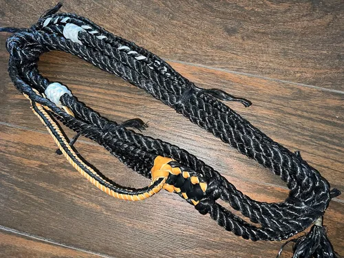 Vista 3 de Cuerda Mini Bull/Steer Rope Black Poly – 9x7 mano izquierda 3/4" x 3/4" suave – EPT Bull Ropes Riding Rope 12