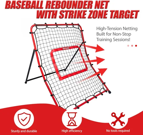 Vista 3 de Zonlolo Baseball Pitchback Net, Rebounder Net, Pitching Return Trainer,Three Angles Without Adjusting, Perfect for Solo Playing Catch