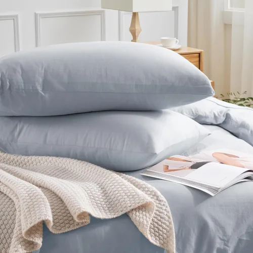 Vista 353 de NEXHOME PRO Funda de edredón Twin XL 100% algodón lavado, transpirable, duradera, texturizada, similar al lino, juego de ropa de cama para el hogar