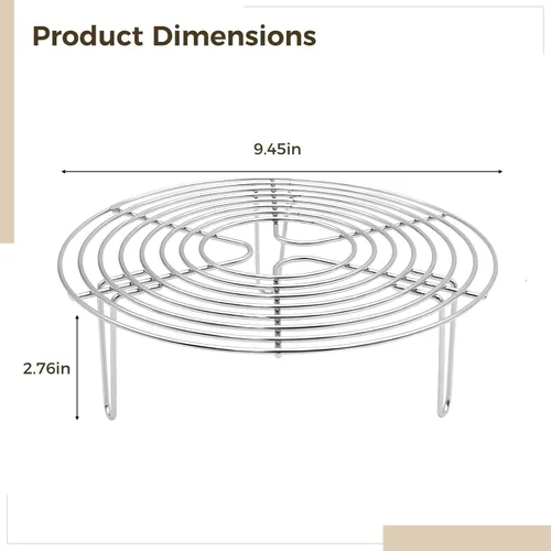 Vista 4 de Steamer Rack, 24 Cm High, 304 Stainless Steel, for Pressure Cooker, Air Fryer, Pots, Thickened, with 4 Stable Legs
