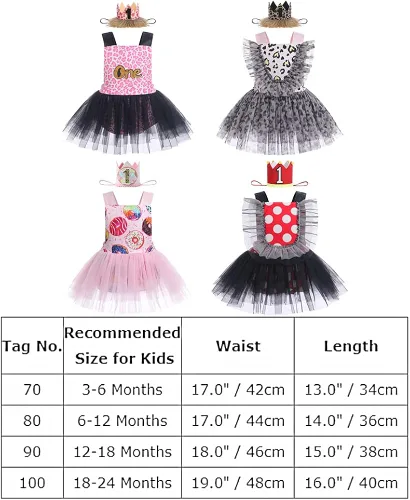 Vista 7 de IMEKIS Toddler Baby Girl 1st Birthday Outfit Tulle Romper Princess Tutu Dress Crown Headband Cake Smash Photo Shoot Clothes