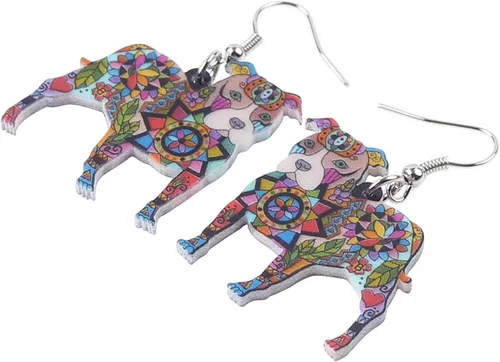 Vista 4 de DUOWEI Acrylic Dog Jewelry Sets Cute Pet Dog Gifts for Women Girls Dog Lovers