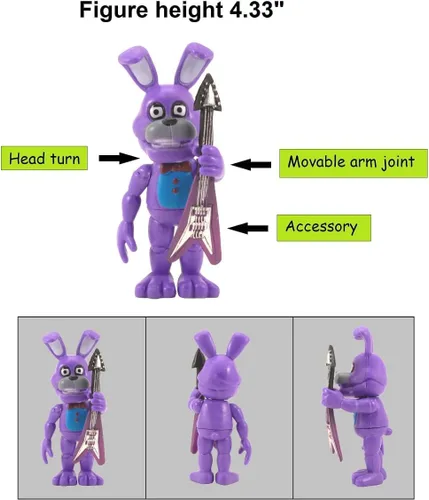 Vista 2 de NA Toysvill FNAF - Figuras de acción (juego de 6 piezas) Juego de figuras inspiradas en Five Nights at Freddy's Toys Figuras, adornos