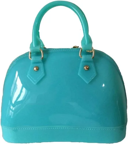 Vista 3 de Bolso de mano de gelatina de color caramelo de señora, bolso de mano de concha, bolso de hombro cruzado con asa superior