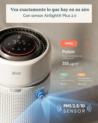 Vista 3 de LEVOIT HEPA Air Purifier for Home Bedroom, Allergen Defense, Eleva 300X Blanco