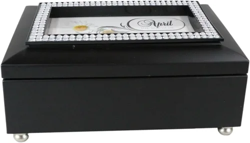 Vista 4 de Ebros Gift Cottage Garden - Caja de música con piedra natal y flores, toca todas las canciones clásicas americanas