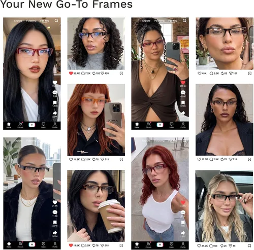Vista 2 de livho Lentes retro elegantes con bloqueo de luz azul — Marco rectangular estrecho de principios de la década de 2000 para mujer