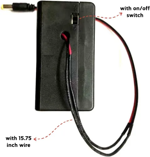 Vista 35 de 2 unidades de soporte para pilas D de 8 ranuras con respaldo doble y cables, caja para pilas de tamaño D de 8x1.5V 8D bilateral