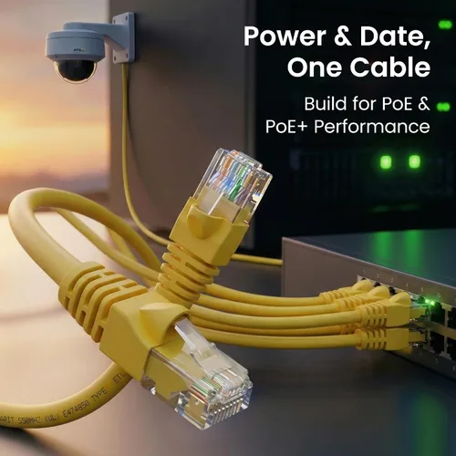 Vista 7 de GearIT Cable Ethernet Cat 6 Cat 6, cable de conexión Cat 6, cable Ethernet Cat6, cable de red, cable de Internet, amarillo de 15 pies (paquete de 10)
