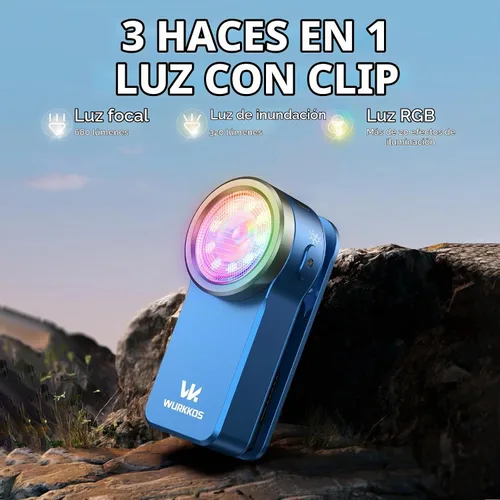 Vista 2 de Wurkkos HD03 EDC linterna recargable clip en luz 90 alto CRI Azul