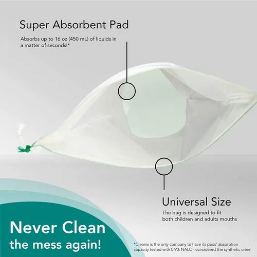 Vista 5 de Bolsa para vómito Carebag con almohadilla súperabsorbente (Caja de 20 bolsas), CLEANIS VOMIT BAG, 1, 1
