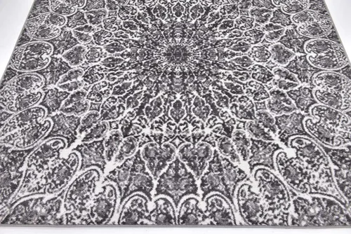 Vista 112 de Sofia, alfombra clásica de diseño abstracto, Polipropileno, Gris oscuro Gris/gris (Dark Gray/Gray)