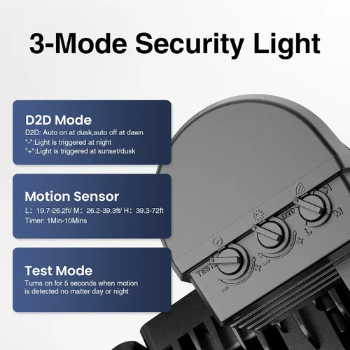 Vista 7 de Onforu Luces LED de seguridad de 55 W, luz con sensor de movimiento para exteriores, 5500 lúmenes, 6500 K, IP65 impermeable, luz de inundación