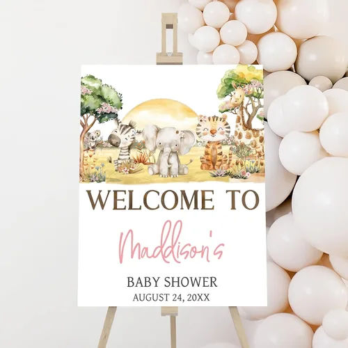 Vista 21 de Letrero de bienvenida de elefante editable para baby shower, letrero floral azul para baby shower, letrero con nombre personalizado para niño o niña