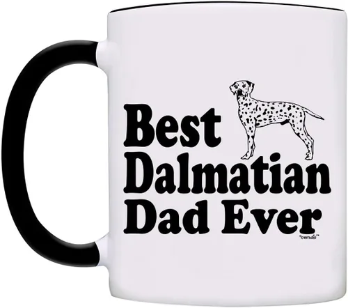 Vista 2 de Taza Best Dalmatian Dad Ever Taza de café-0091-Negro