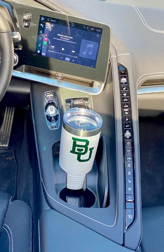 Vista 2 de Game Day Outfitters Baylor University - Vaso de viaje blanco de 20 onzas, vaso de acero inoxidable de doble pared con tapa acrílica, vasos Baylor