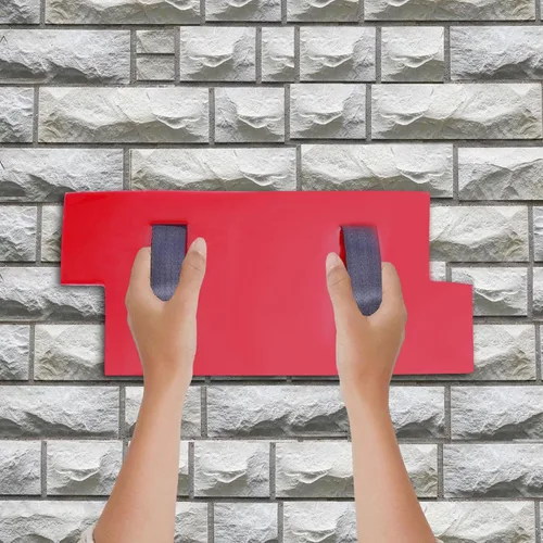 Vista 3 de Sellos de hormigón de poliuretano grande Esteras de textura de piedra Herramienta de estampado Impresión de cemento rojo (15.7 * 7.9 in)