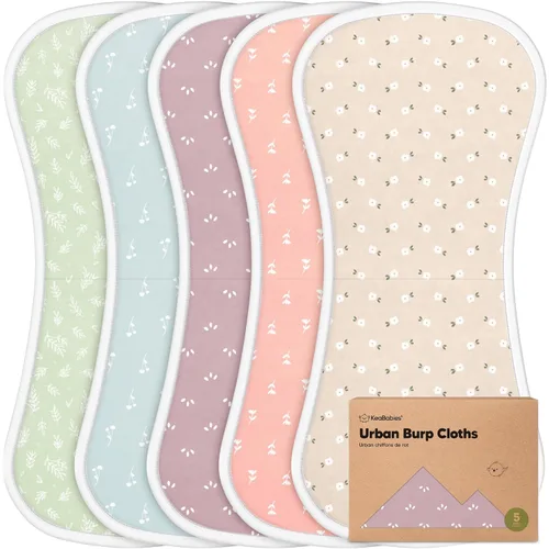 Vista 39 de Paños orgánicos para eructos para bebés niños y niñas, paquete de 5 paños de algodón súper absorbentes para bebés, trapos suaves y afelpados