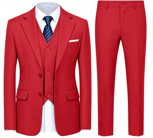 Vista 9 de 5 Piece Boys Suits for Wedding Ring Bearer Outfit Kids Tuxedo Negro (corbata de rayas)