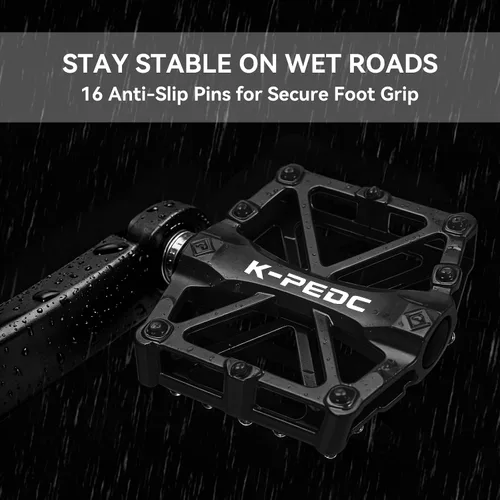 Vista 3 de TXJ Sports Pedales de bicicleta 9/16 "Pedales de bicicleta de montaña, pedales de plataforma ligeros de aluminio para bicicletas de carretera BMX MTB