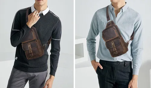 Vista 7 de Le'aokuu Al aire libre Casual Viaje Senderismo Crossbody Pecho Sling Bag Rig Una Correa De Hombro Bolso Mochila 1315