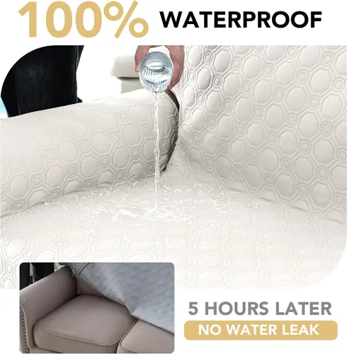 Vista 4 de H.VERSAILTEX Funda 100% Impermeable para Silla Gruesa y Duradera Fundas para Sofá para Perros Protector de Sofá Triple Antideslizante Fundas