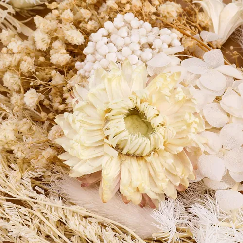 Vista 6 de AhlsenL Flores secas naturales reales, hortensias mixtas, margaritas, decorativas blancas para manualidades, joyería de resina, colgante de uñas
