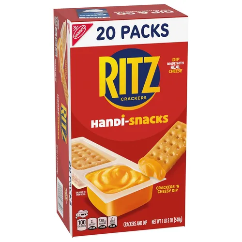 Vista 12 de Handi-Snacks RITZ Crackers 'N Cheesy Dip Paquetes de Aperitivos, Aperitivos Escolares, 20 Paquetes de Aperitivos