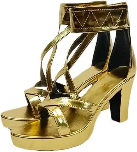 Vista 4 de COSGOGO Juego Genshin Impact Candace Cosplay Zapatos de Halloween Carnaval Fiesta Mujeres Zapatos de tacón alto