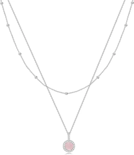 Vista 13 de MONGAS Árbol de la vida/cruz infinita/cerradura y llave/loto/hamsa/caballo/fresa/ópalo/látar/libélula/corazón/violín collar en capas de plata