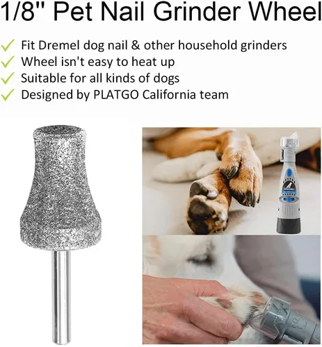 Vista 2 de Diamond Dremel - Molinillo de uñas para perro, FlashB, cuidado de uñas para perros y mascotas, rueda de 1/8 pulgadas para mascotas, funciona