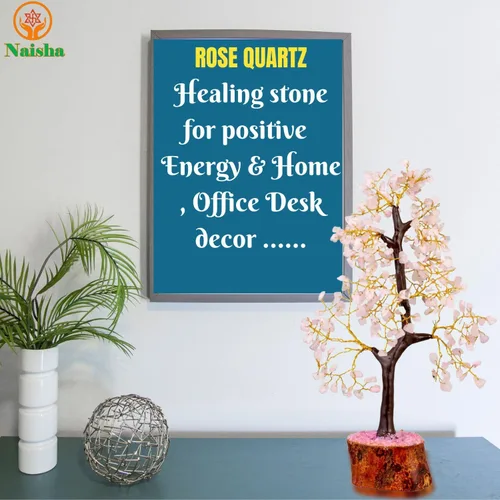 Vista 4 de NAISHA Árbol de la vida de cuarzo rosa, árbol de chakras para energía positiva, figura de Feng Shui, piedra preciosa hecha a mano, bonsái de árbol