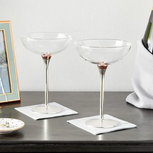 Vista 5 de Kate Spade Rosy Glow - Juego de copas de champán, 2 unidades, 1.40 libras, transparentes