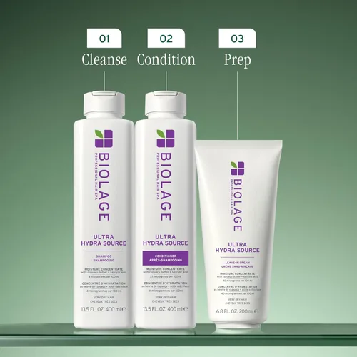 Vista 6 de Biolage Ultra Hydra Source - Acondicionador, acondiciona intensamente, para cabello muy seco, grueso y áspero, infundido con microdosis de manteca
