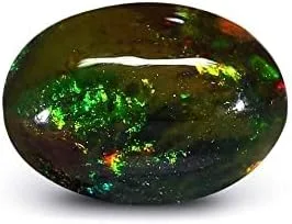 Vista 2 de HARSHALI GEMS Piedra preciosa suelta de 2,80 quilates, ópalo de color negro australiano con fuego multicolor para anillo colgante y pulsera, piedra