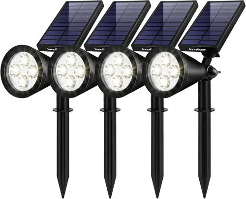 Vista 8 de InnoGear Focos solares, luces solares para exteriores, focos solares para bandera, poste de bandera, impermeable, iluminación de paisaje exterior