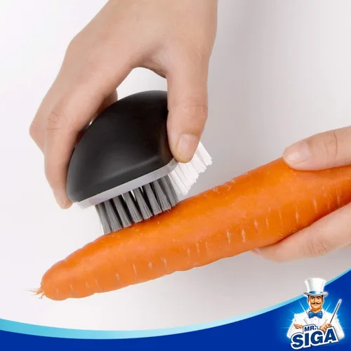 Vista 4 de MR.SIGA Cepillo de limpieza de frutas y verduras con agarre cómodo antideslizante, paquete de 2, color negro