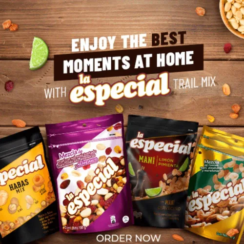 Vista 5 de Macetas tostadas (paquete de 3) Mani La especial Planters de Pimienta Limón Mani la especial Colombia Snack colombiano Mecato Colombiano