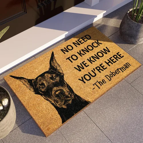 Vista 11 de Felpudo Doberman - Felpudo divertido con la bienvenida de los Dobermans enojados