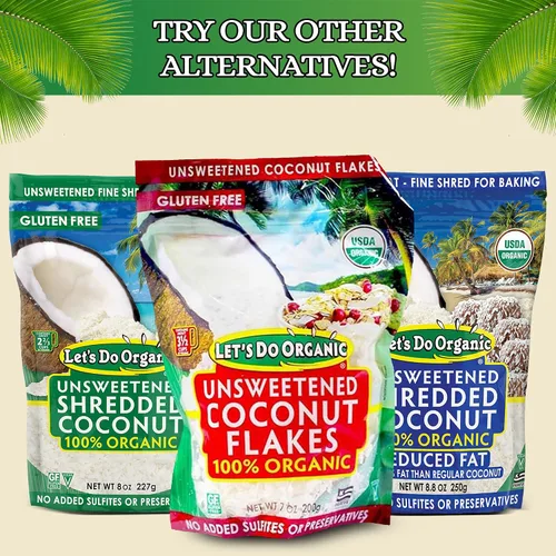 Vista 8 de Let's Do Organic Copos de coco sin azúcar – Copos de coco orgánicos sin azúcar, copos de coco orgánicos, coco orgánico en hojuelas – 7 onzas