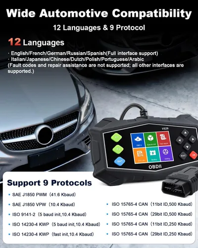 Vista 3 de Herramienta de diagnóstico OBD2, escáner OBD2 profesional ZEXMTE con flujo de datos, modo 6, modo 8 y preparación I/M, lector de código mejorado