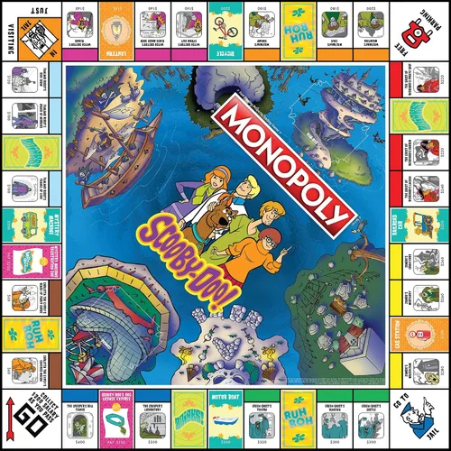 Vista 3 de USAOPOLY Juego de mesa Monopoly Scooby-Doo! Mercancía oficial de Scooby-Doo! basada en la popular caricatura de Scooby-Doo! Juego clásico
