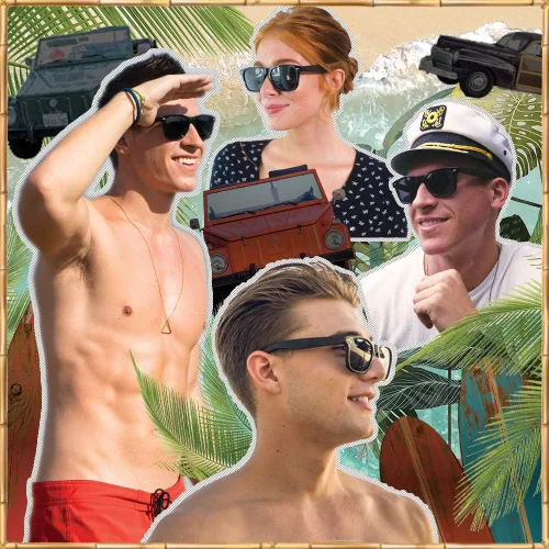 Vista 5 de Woodies Gafas de sol clásicas polarizadas de madera de ébano negra Wayfarer con lente TAC para hombres y mujeres, 100% protección contra rayos