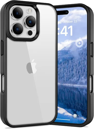 Vista 15 de Vakoo Funda transparente para iPhone 11 Pro Max, antiamarilleo, color negro