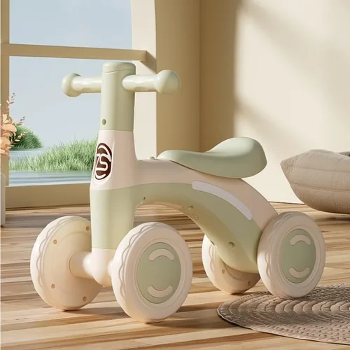 Vista 4 de Balance Bike with 4 Wheels Scratch-Resistant Indoor Outdoor Wiggle car Grey