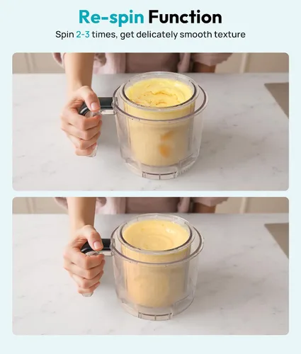 Vista 5 de Rellytech Máquina casera para hacer helados, 12 en 1 con recipientes y tapas de 2 pintas, máquina para hacer gelato, sorbete y yogur congelado