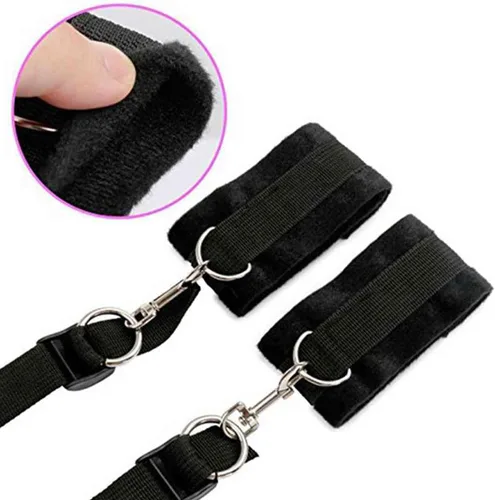 Vista 2 de Juego de correas de cama de sujeción para sexo king, cuerdas ajustables y cuerdas de sujeción para tobillos y muñecas, bandas de resistencia sexual